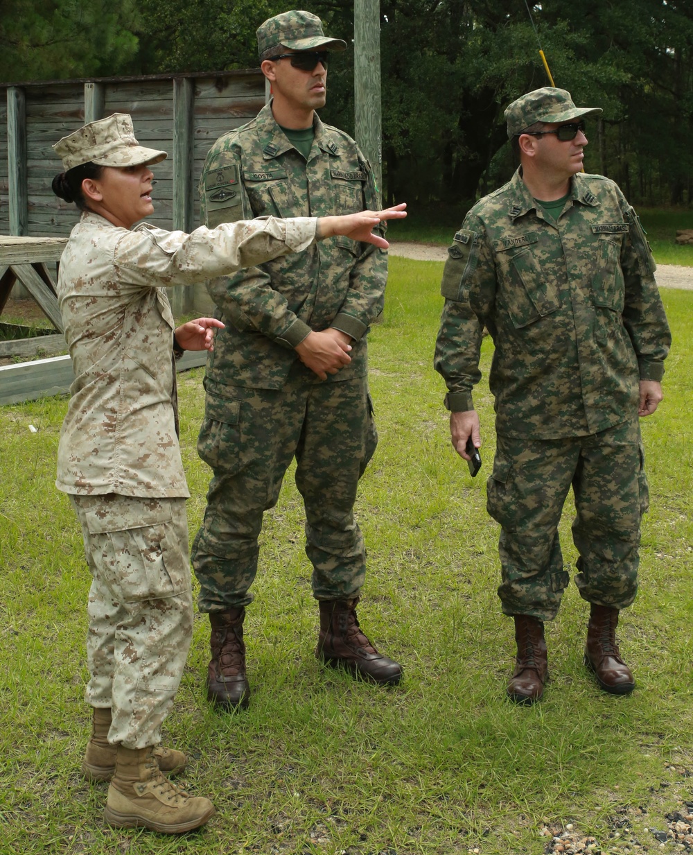 Brazilian Marines take tour of MCRD Parris Island to observe training