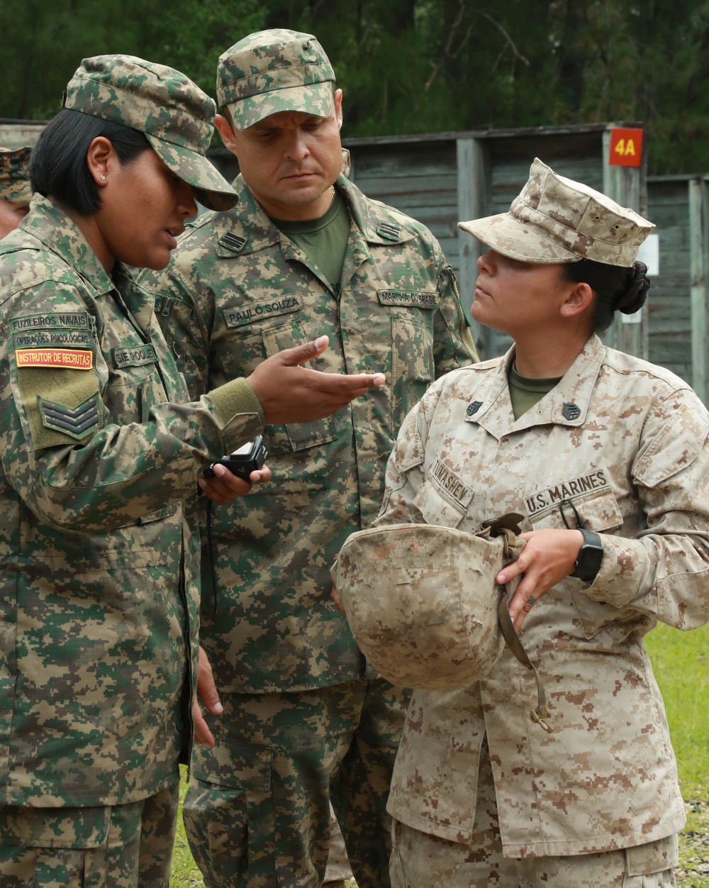 Brazilian Marines take tour of MCRD Parris Island to observe training