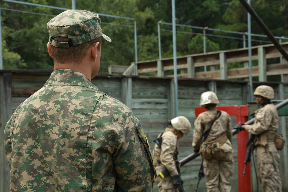 Brazilian Marines take tour of MCRD Parris Island to observe training