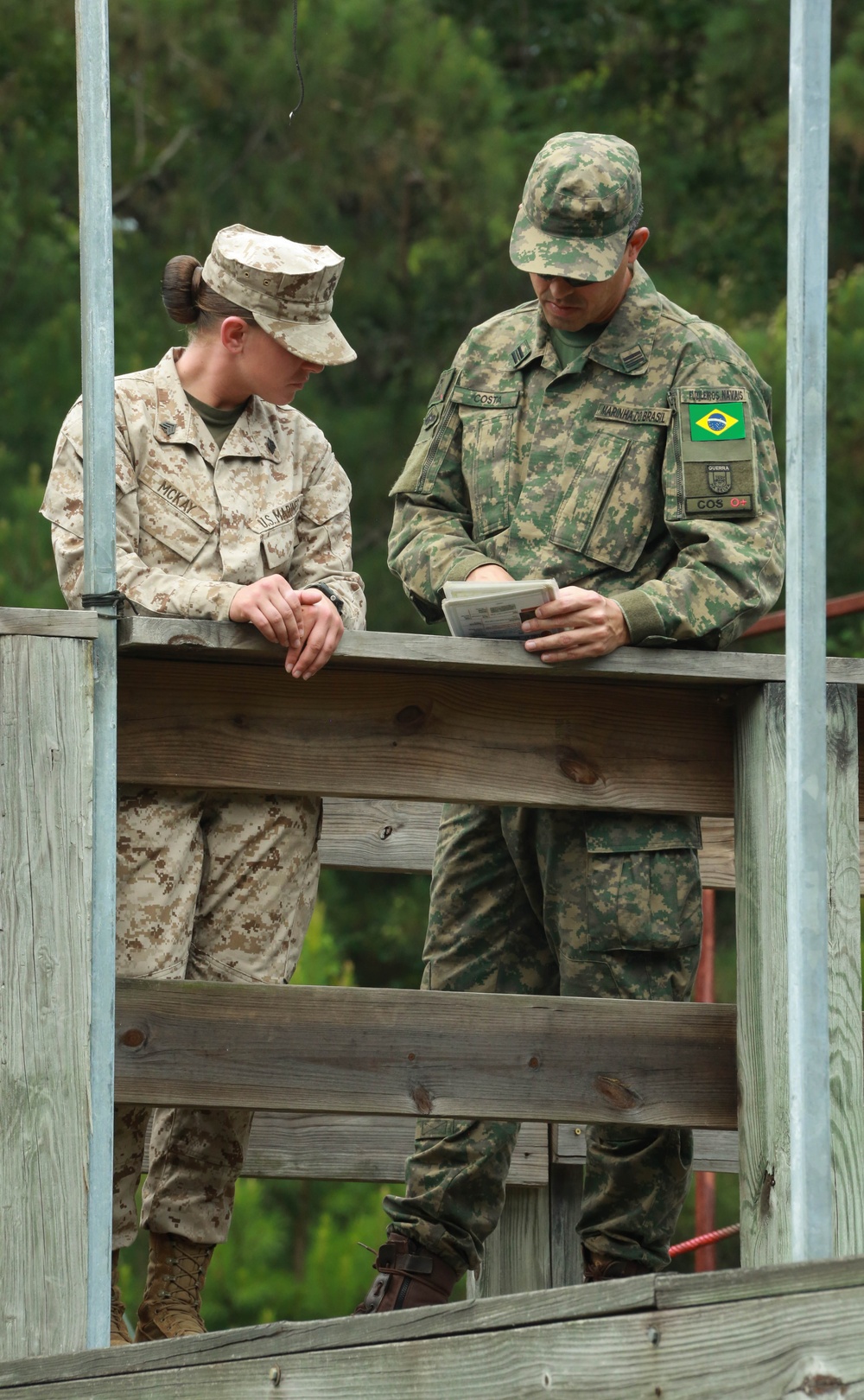 Brazilian Marines take tour of MCRD Parris Island to observe training