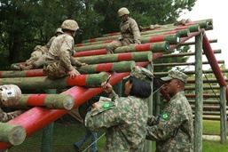 Brazilian Marines take tour of MCRD Parris Island to observe training