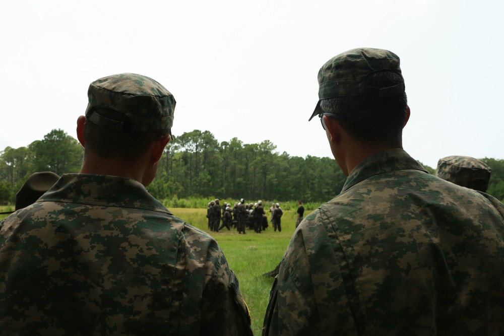 Brazilian Marines take tour of MCRD Parris Island to observe training