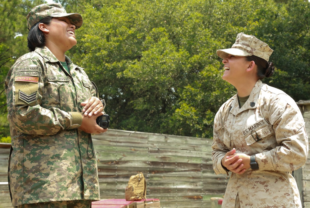 Brazilian Marines take tour of MCRD Parris Island to observe training