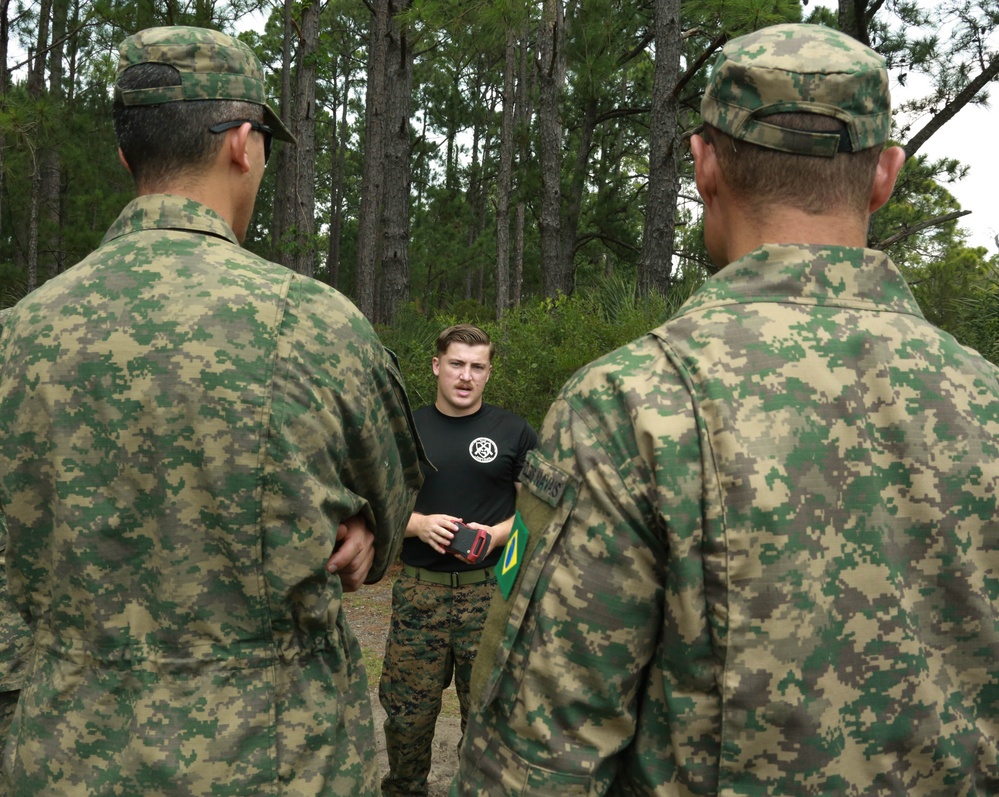 Brazilian Marines take tour of MCRD Parris Island to observe training