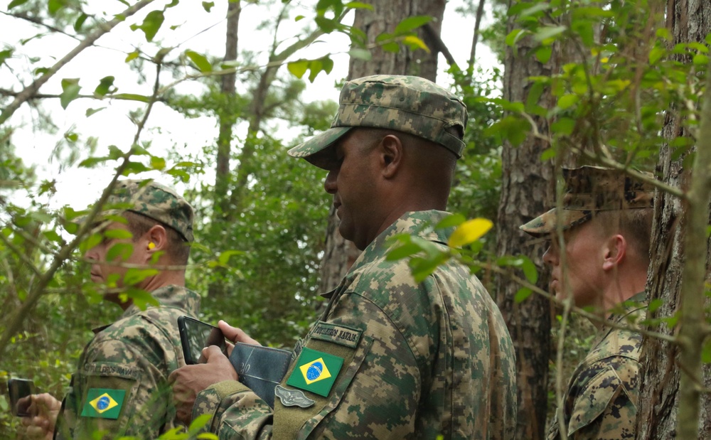 Brazilian Marines take tour of MCRD Parris Island to observe training