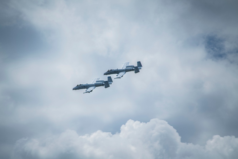 A-10's practice flying maneuvers