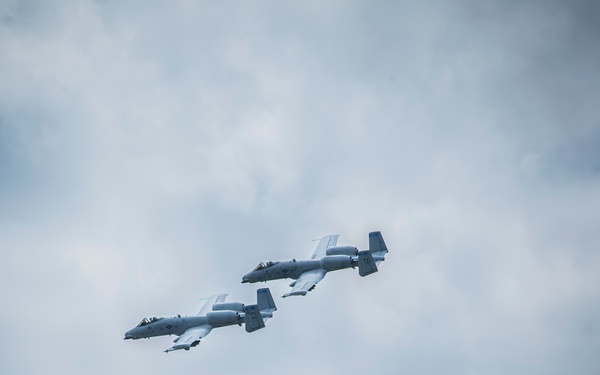 A-10's practice flying maneuvers