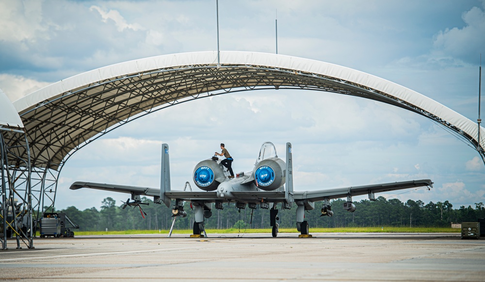 A-10's practice flying maneuvers