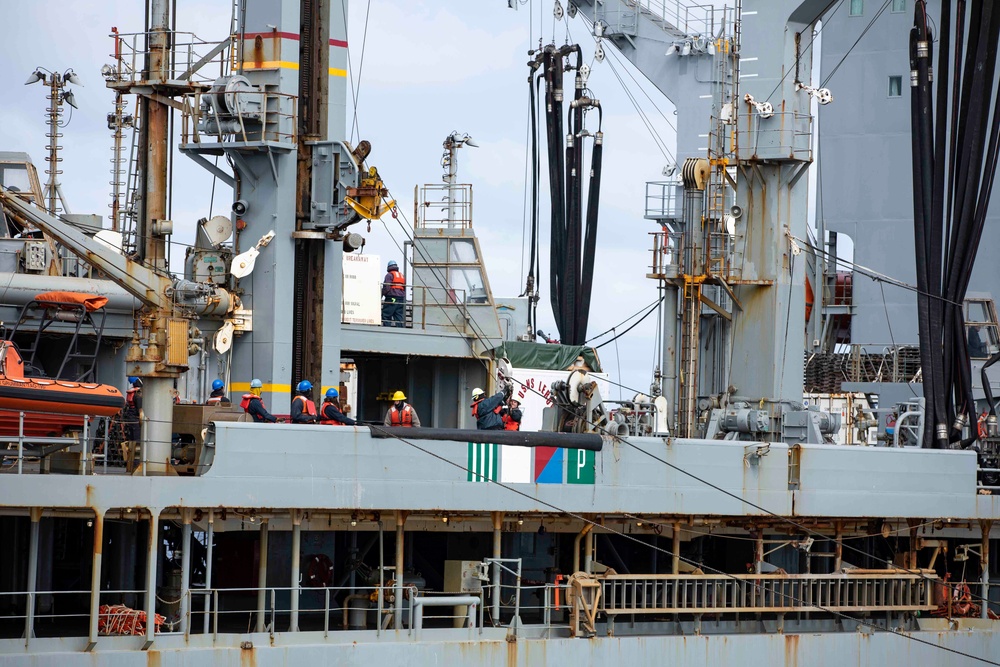 USS Normandy Conducts a Replenishment-at-Sea