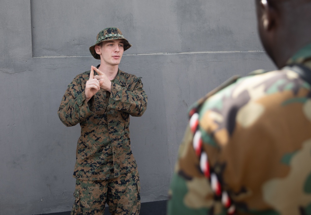 U.S. military and Ghana Armed Forces train together on basic rifle marksmanship during African Lion 2023