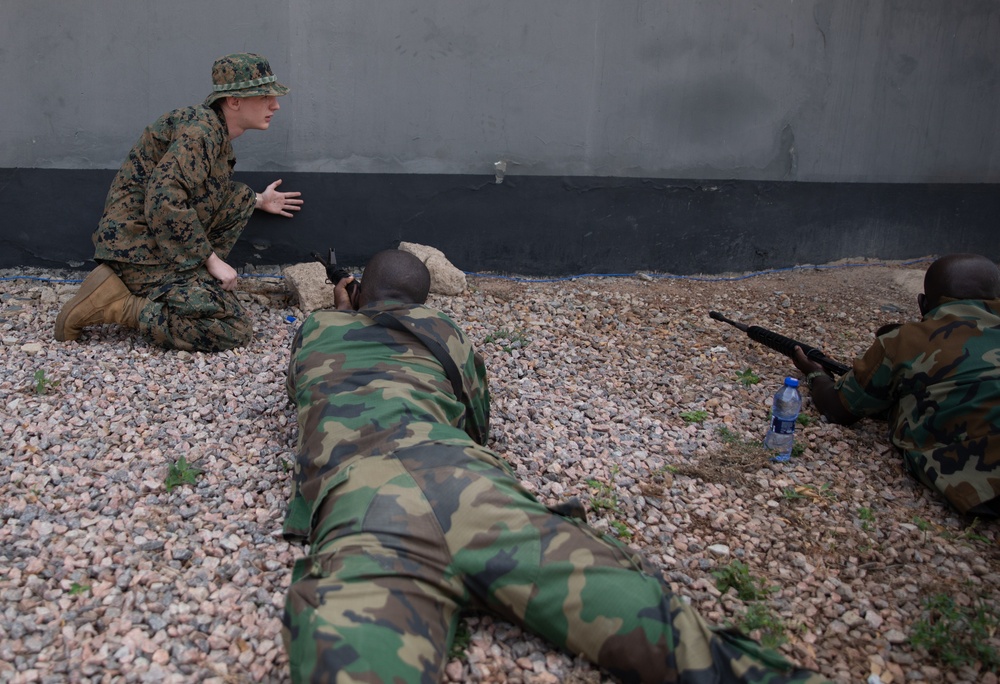 U.S. military and Ghana Armed Forces train together on basic rifle marksmanship during African Lion 2023