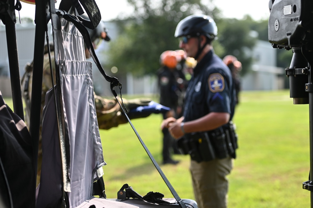 South Carolina National Guard and South Carolina State Fire perform honor flight for Charleston Police Chief Luther Reynolds and Irmo Firefighter James Muller