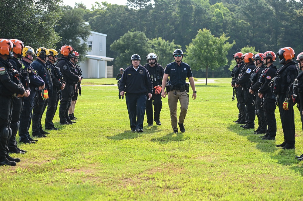 South Carolina National Guard and South Carolina State Fire perform honor flight for Charleston Police Chief Luther Reynolds and Irmo Firefighter James Muller