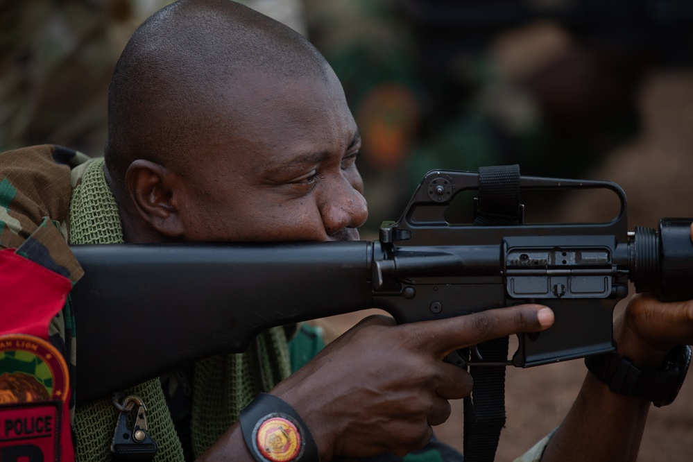 U.S. military and Ghana Armed Forces train on basic rifle marksmanship during African Lion 2023
