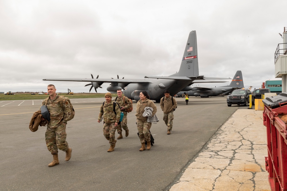 U.S. Airmen with the 182nd Airlift Wing depart for exercise Air Defender 2023 from Peoria