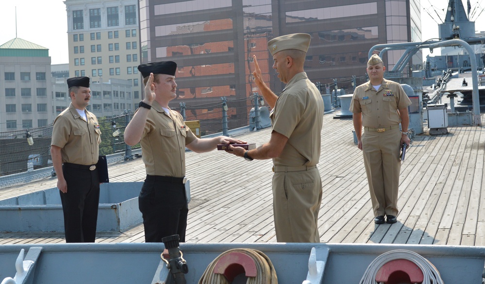 Naval Museum hosts a re-enlistment ceremony