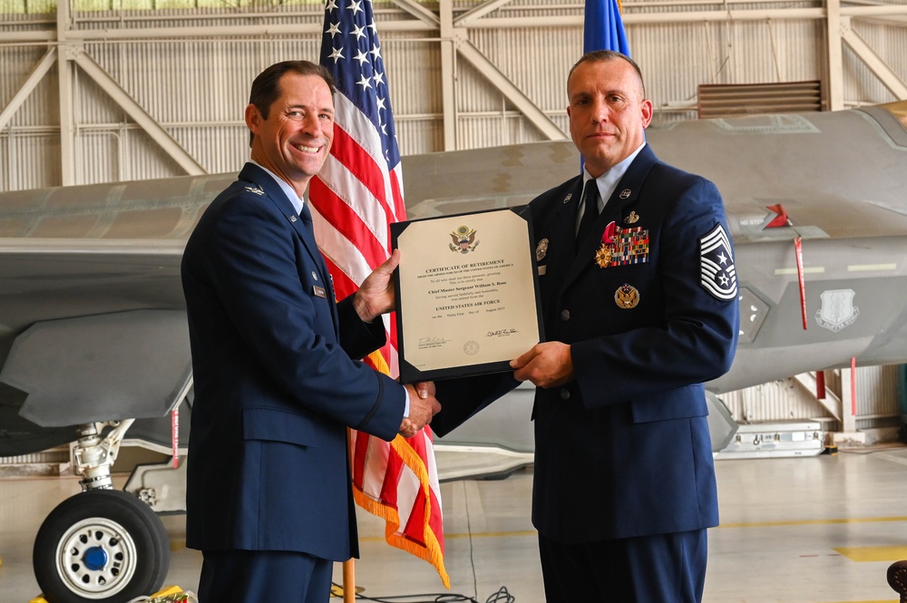 Chief Master Sgt. Shane Rose retires after 30 years of service