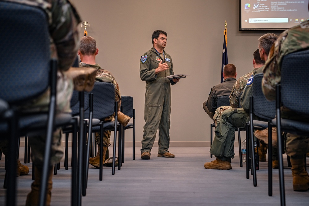 Col. Quad Quadri briefs senior leadership on strategic exercise protocols