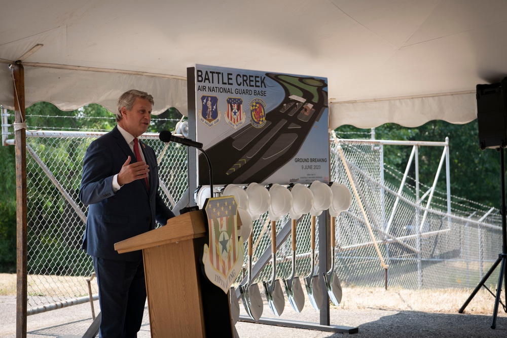 Battle Creek Air National Guard groundbreaking ceremony for new entrance