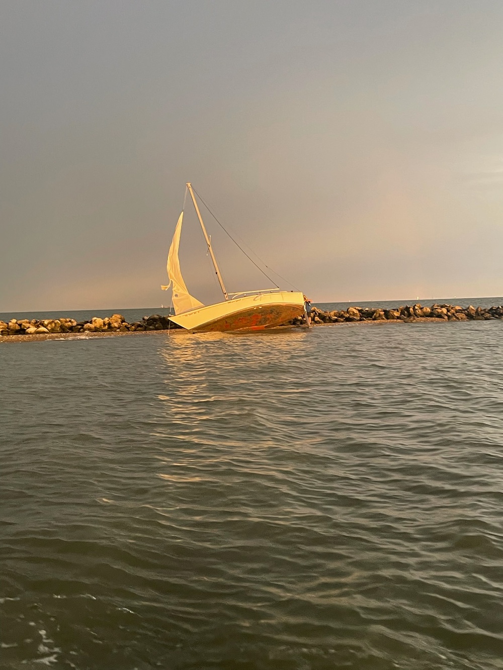 Coast Guard assists 1 aboard grounded sailboat near Galveston, Texas