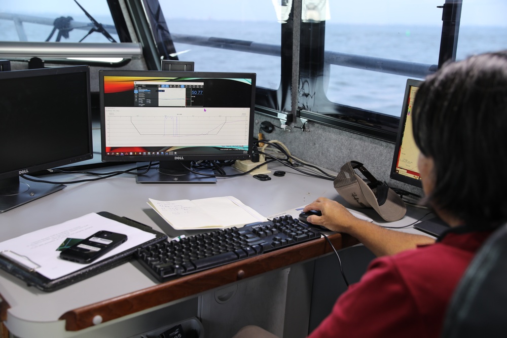 USACE Galveston District hydrography team conducts post dredge survey