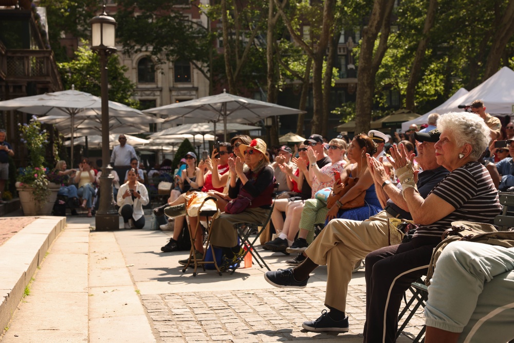 Quantico Marine Band performs at Bryant Park in New York during Fleet Week