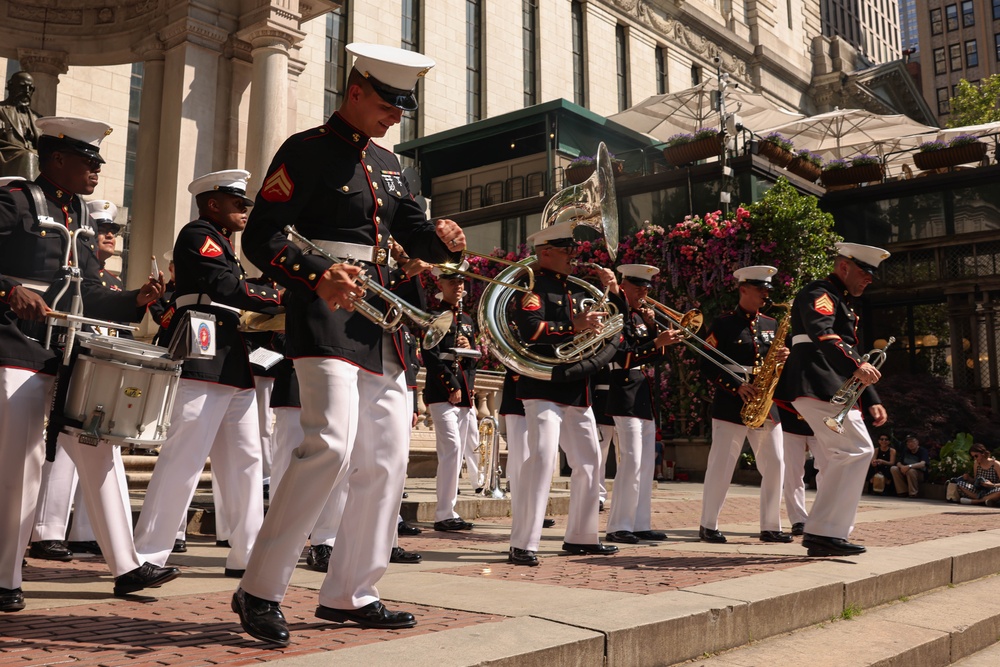 Quantico Marine Band performs at Bryant Park in New York during Fleet Week