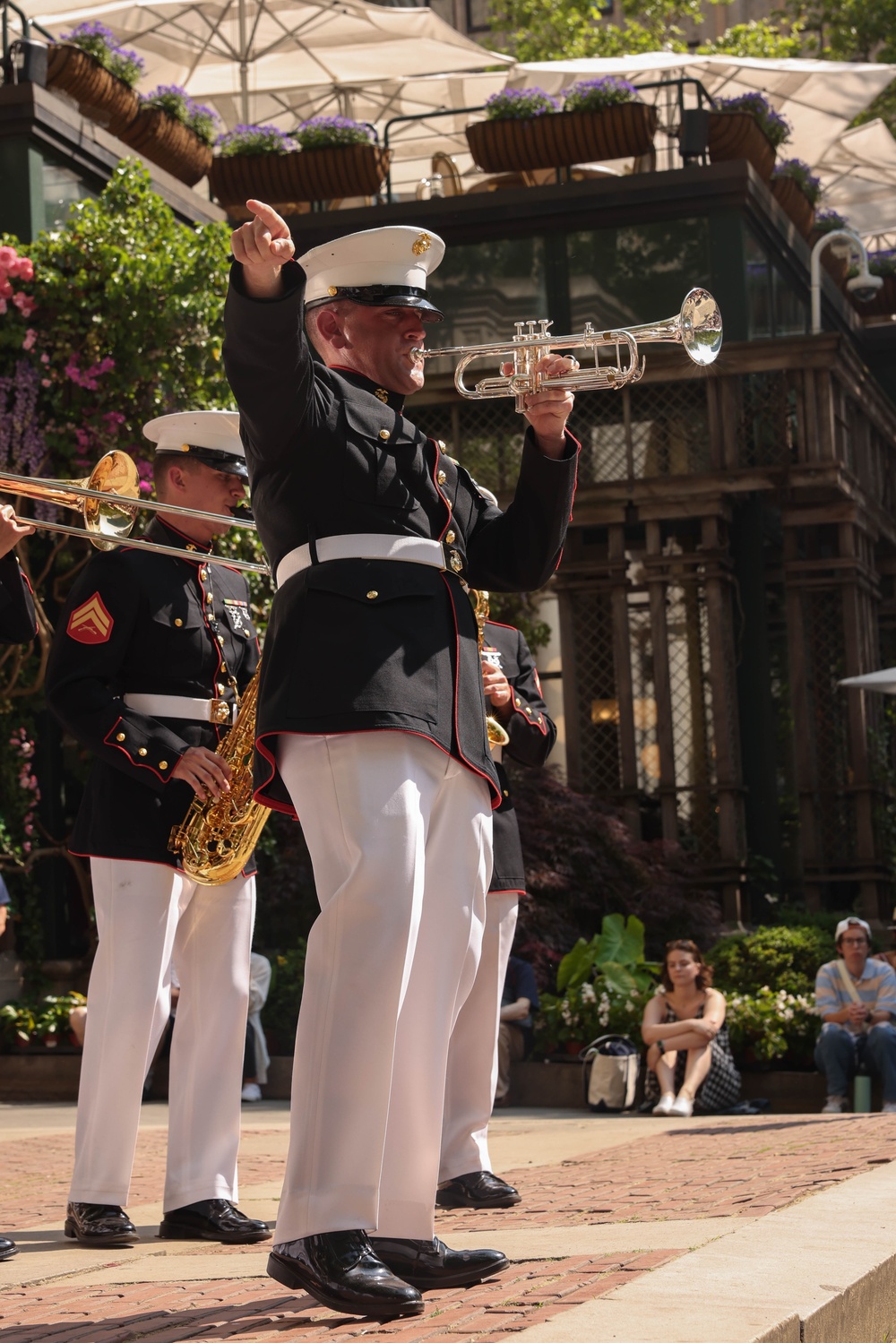 Quantico Marine Band performs at Bryant Park in New York during Fleet Week