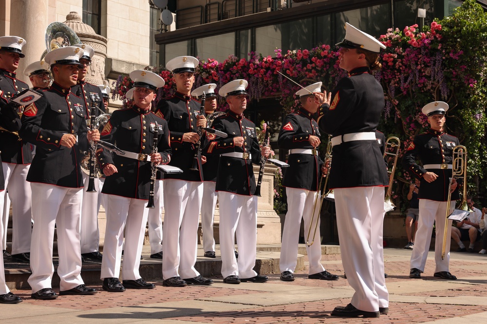 Quantico Marine Band performs at Bryant Park in New York during Fleet Week