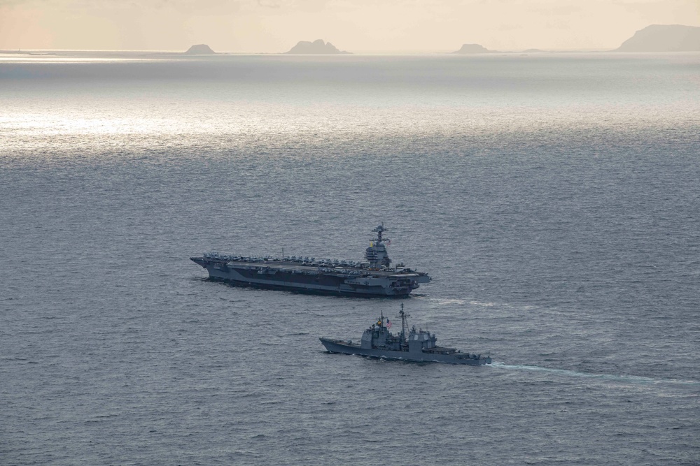 USS Normandy Participates in a Photo Exercise