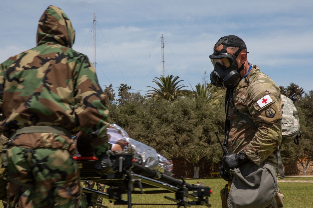 US and Moroccan service members conduct CBRN and EOD Training