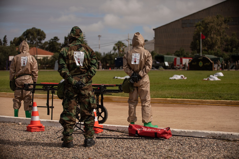 US and Moroccan service members conduct CBRN and EOD Training