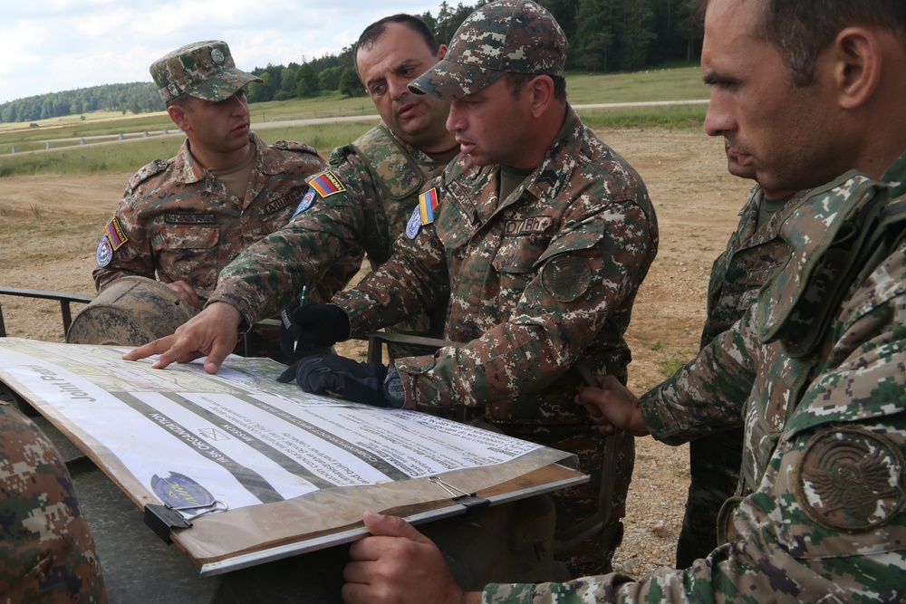 Armenian Troops Conduct a Joint Patrol