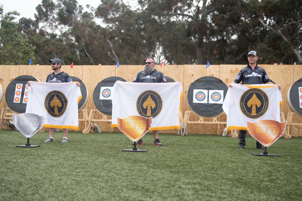 Team USSOCOM medals in archery during the 2023 Warrior Games Challenge