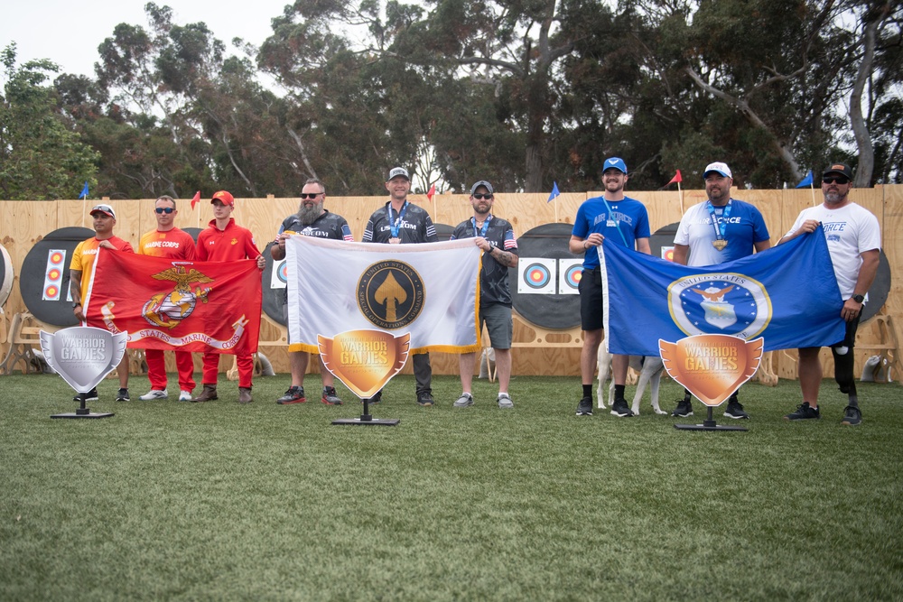 Team USSOCOM medals in archery during the 2023 Warrior Games Challenge