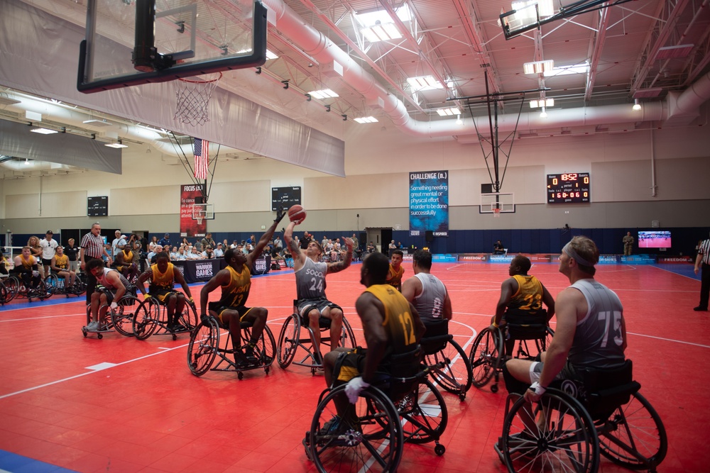 Team SOCOM wins the bronze medal in wheelchair basketball during the 2023 Warrior Games Challenge