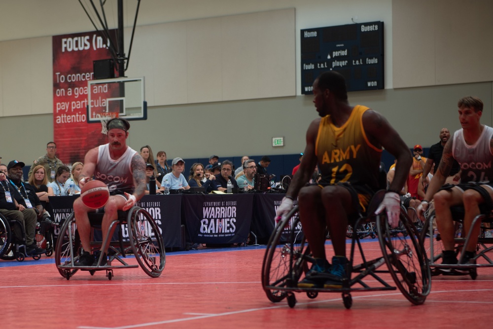 Team SOCOM wins the bronze medal in wheelchair basketball during the 2023 Warrior Games Challenge