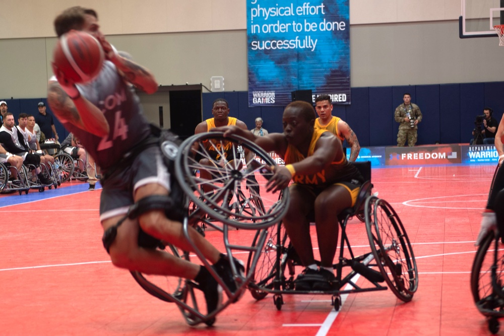 Team SOCOM wins the bronze medal in wheelchair basketball during the 2023 Warrior Games Challenge