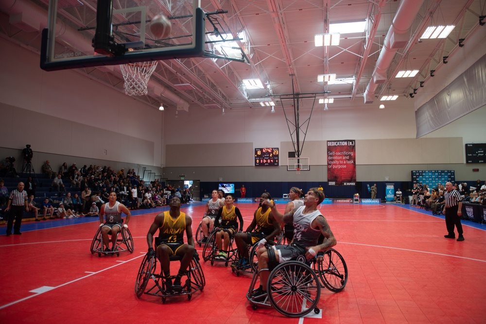 Team SOCOM wins the bronze medal in wheelchair basketball during the 2023 Warrior Games Challenge