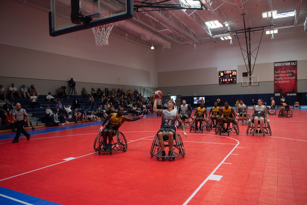 Team SOCOM wins the bronze medal in wheelchair basketball during the 2023 Warrior Games Challenge