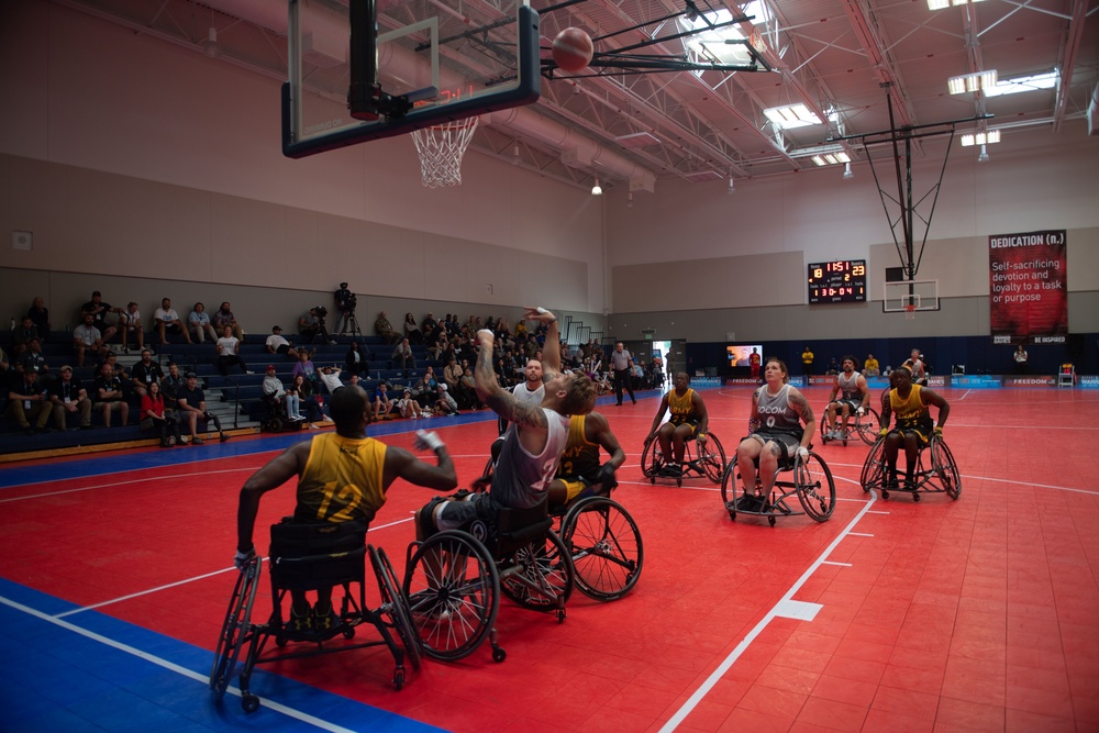 Team SOCOM wins the bronze medal in wheelchair basketball during the 2023 Warrior Games Challenge