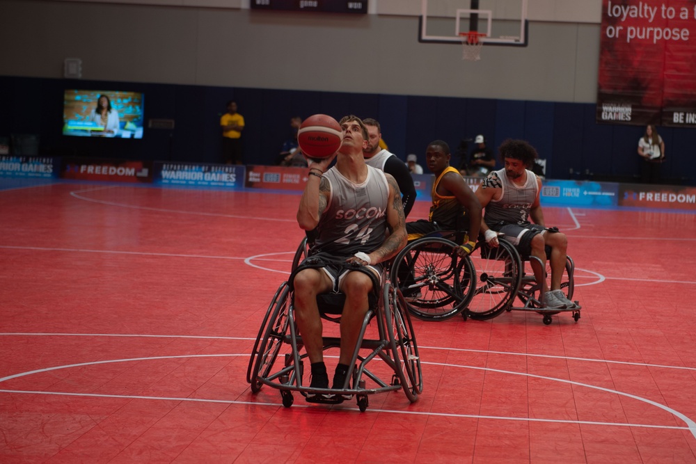 Team SOCOM wins the bronze medal in wheelchair basketball during the 2023 Warrior Games Challenge