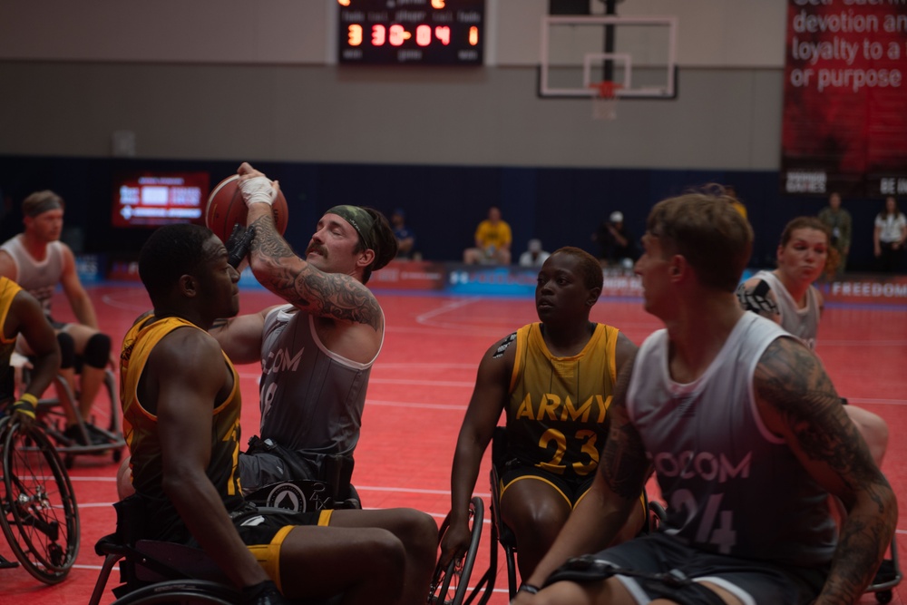 Team SOCOM wins the bronze medal in wheelchair basketball during the 2023 Warrior Games Challenge