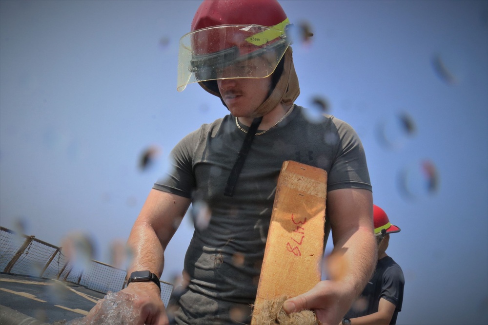 Midshipmen Practice Damage Control Techniques Aboard USS McFaul