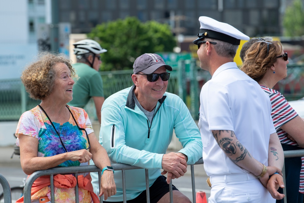 Sailors March in Portland Rose Festival's Grand Floral Parade