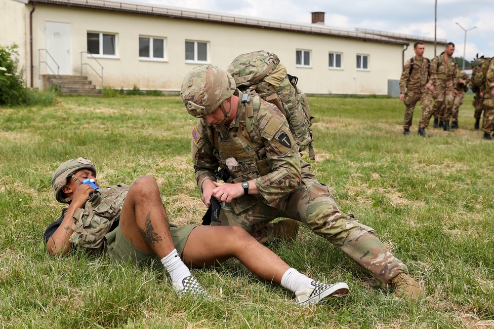 Texas National Guard Medics conduct sled training in Germany