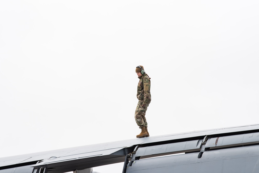 128 ARW Airmen pre-flight aircraft at Keflavik Air Base