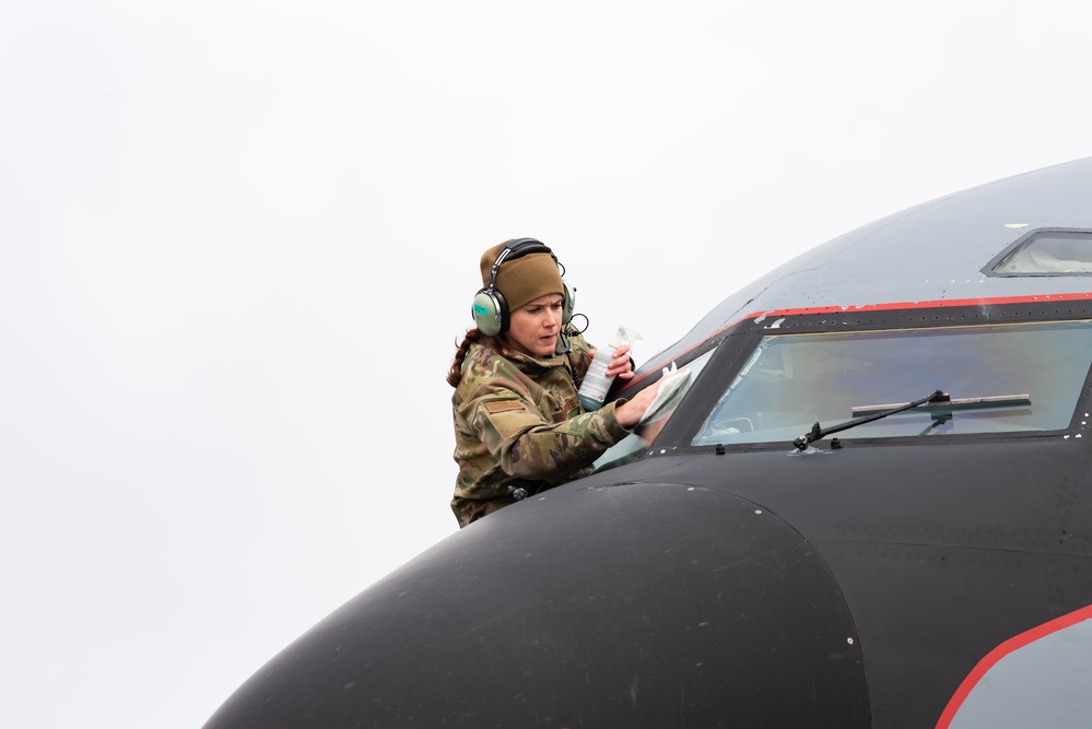 128 ARW Airmen pre-flight aircraft at Keflavik Air Base