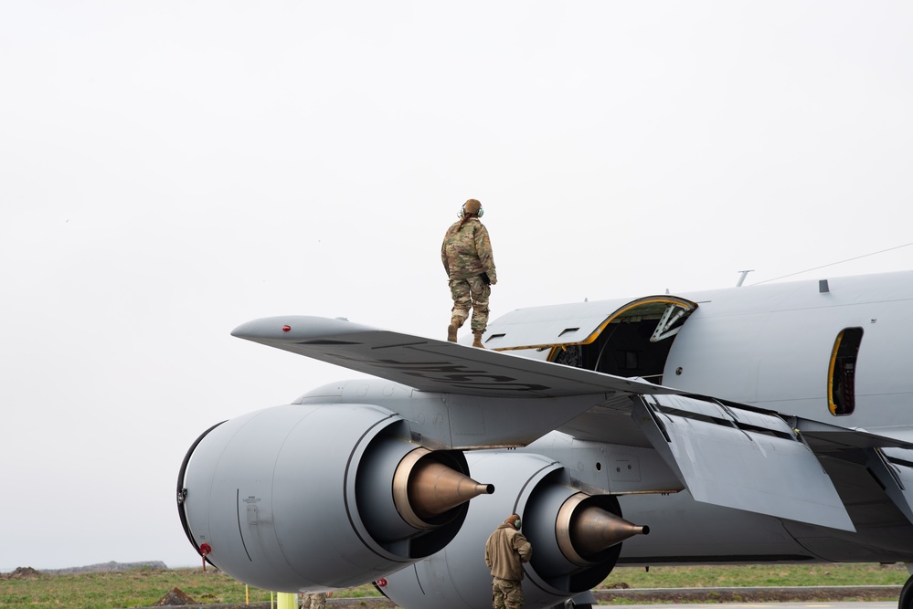 128 ARW Airmen pre-flight aircraft at Keflavik Air Base