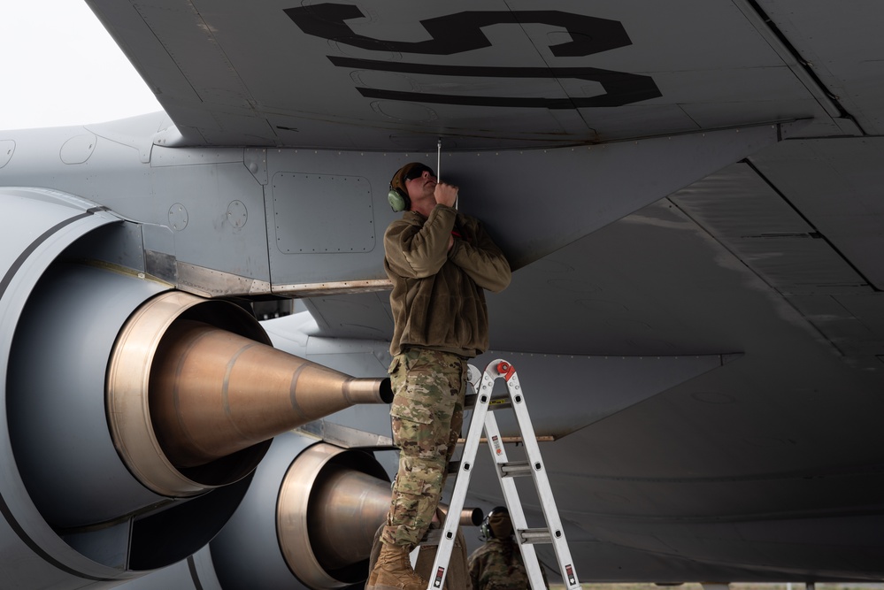 128 ARW Airmen pre-flight aircraft at Keflavik Air Base